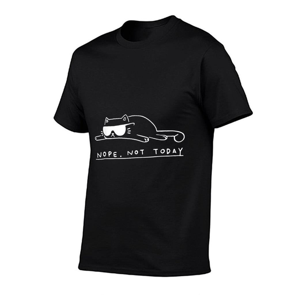 Funny Cat Cat Nope Not Today - Unisex-Kids, Black, S  Durable T-Shirt