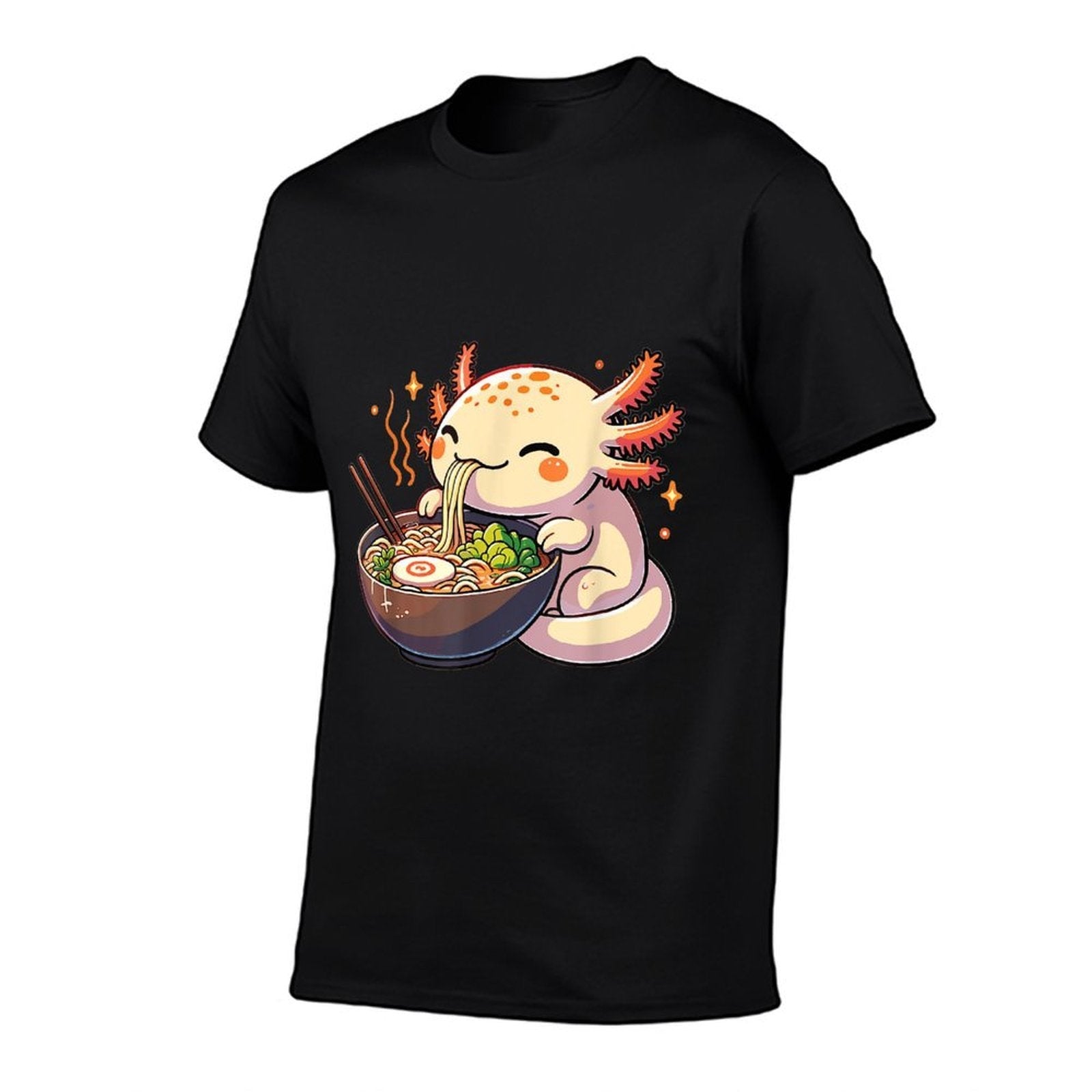 Cute Axolotl Eats Ramen Noodles Axolotls Ramen  Breathable T-Shirt