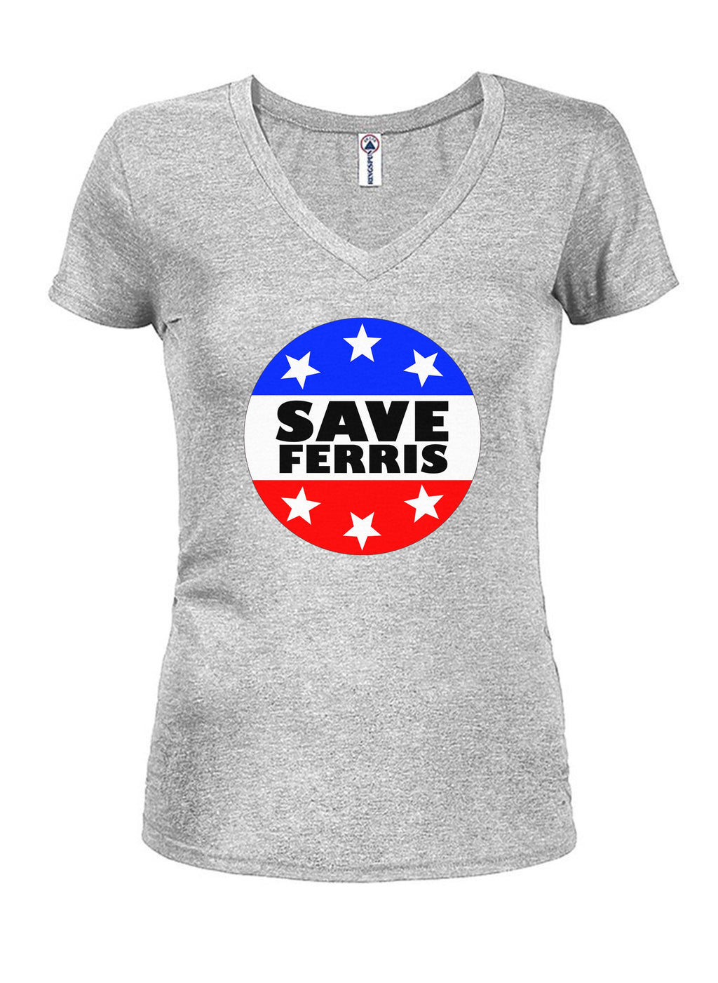 Save Ferris Badge Juniors V Neck T-Shirt