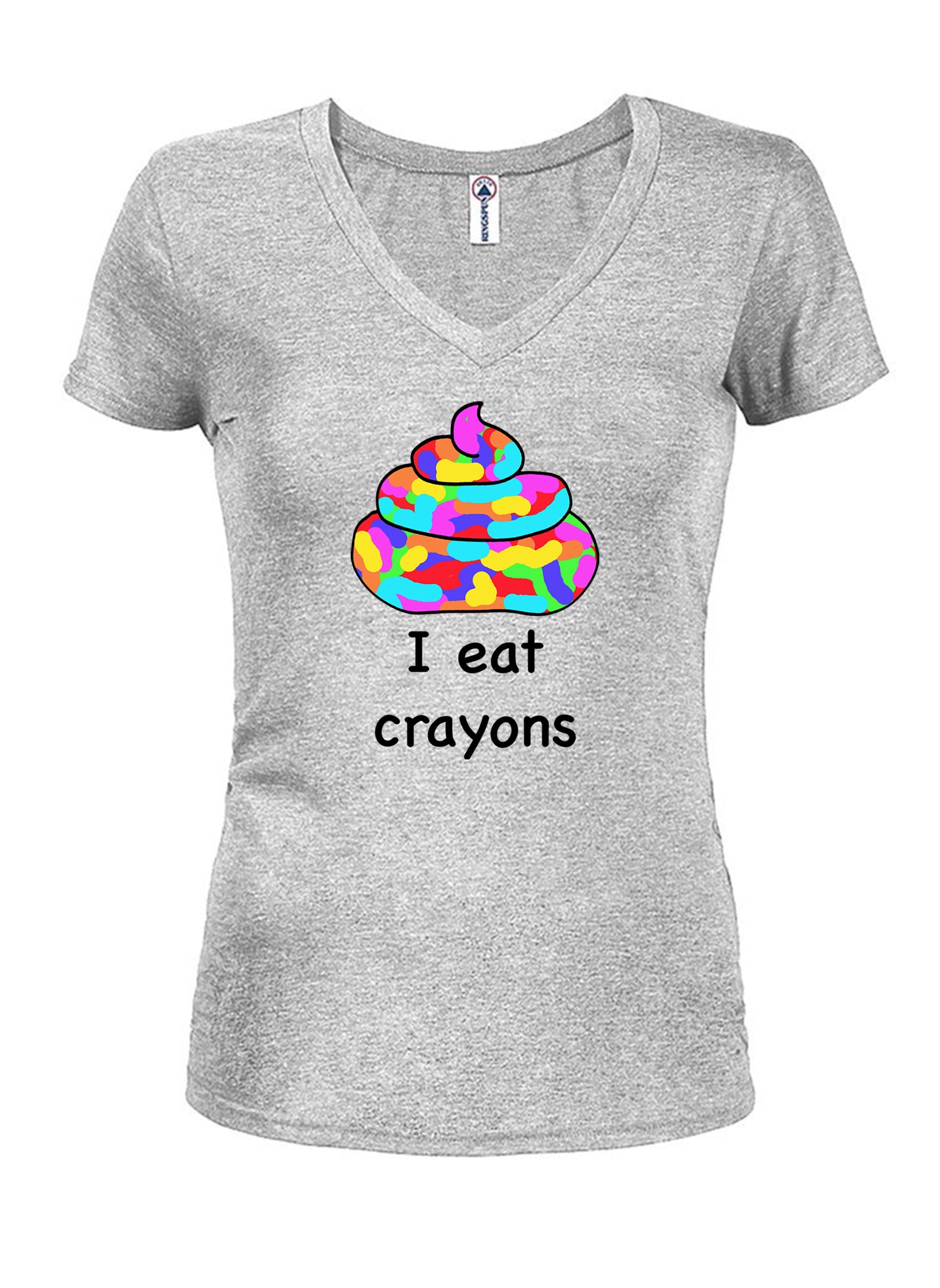 I eat crayons Juniors V Neck T-Shirt