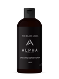 men's Alpha conditioner in a sleek black bottle designed for effective hair care.