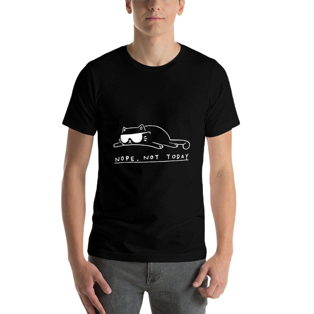 Funny Cat Cat Nope Not Today - Unisex-Kids, Black, S  Durable T-Shirt